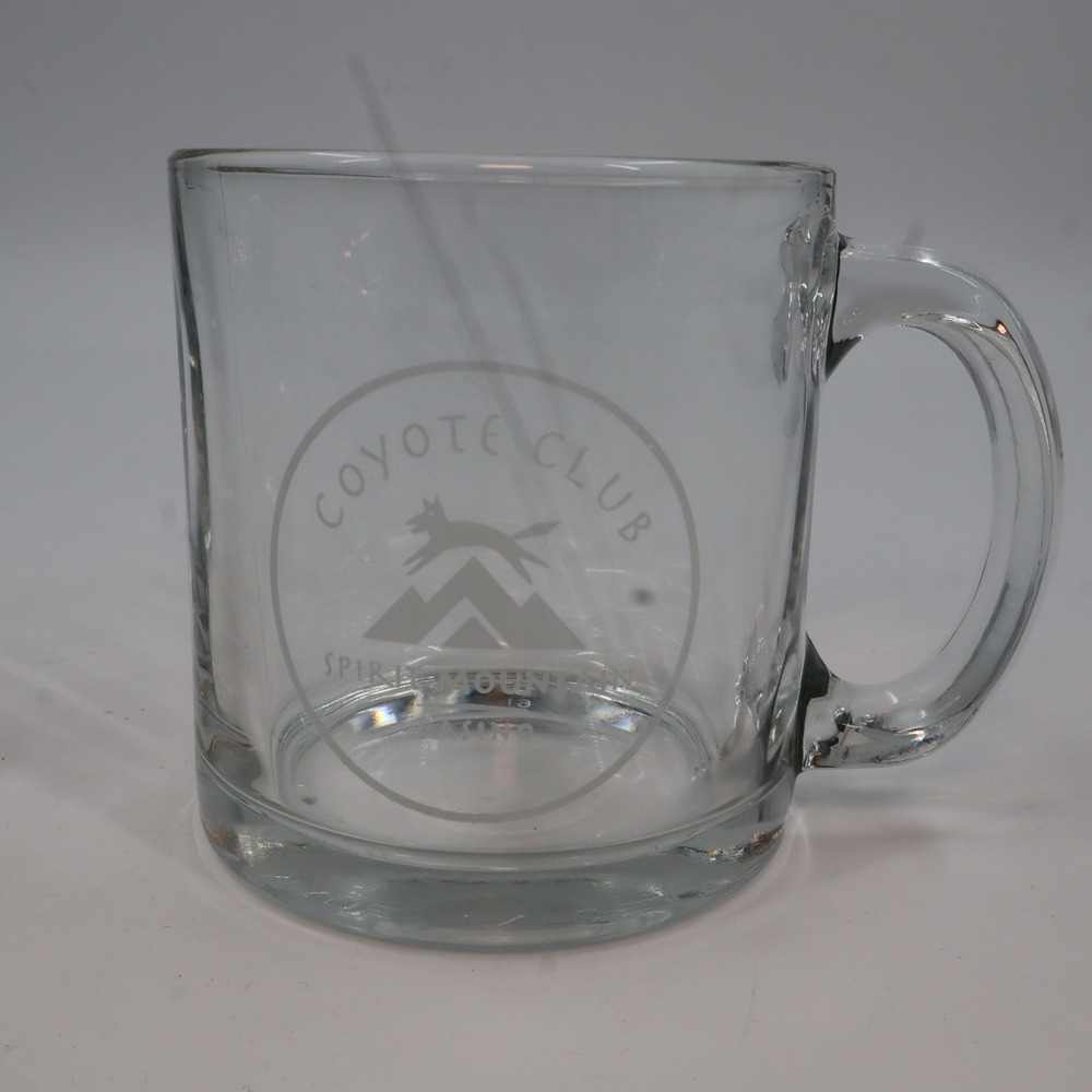 Spirit Mountain‎ Casino Mug Unisex Clear Etched Coyote Club Glass Souvenir USA